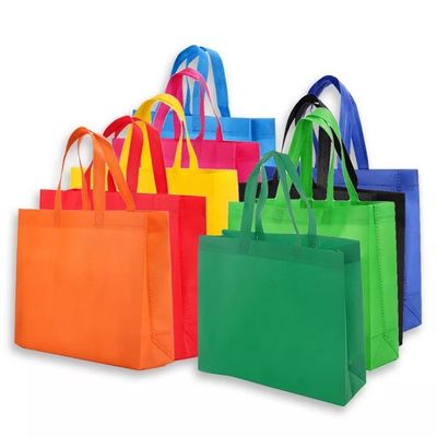 Custom Logo Printed Reusable Non Woven Tote Bags for Grocery Shopper Heat Transfer