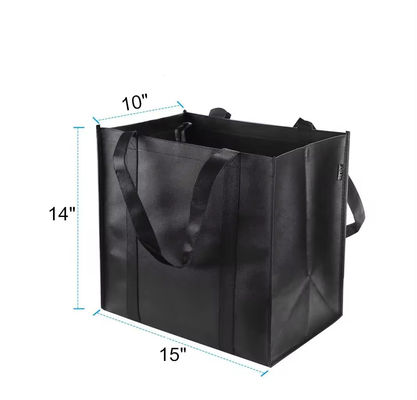 Custom Logo Printed Reusable Non Woven Tote Bags for Grocery Shopper Heat Transfer