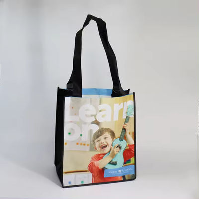 Custom Logo Printed Reusable Non Woven Tote Bags for Grocery Shopper Heat Transfer