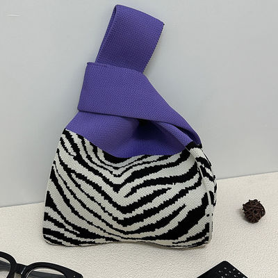 Fashion Luxury Flower Pattern Mini Purse Women Handbag Shopping Cute Knitted Tote Bag