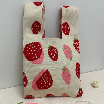 Fashion Luxury Flower Pattern Mini Purse Women Handbag Shopping Cute Knitted Tote Bag