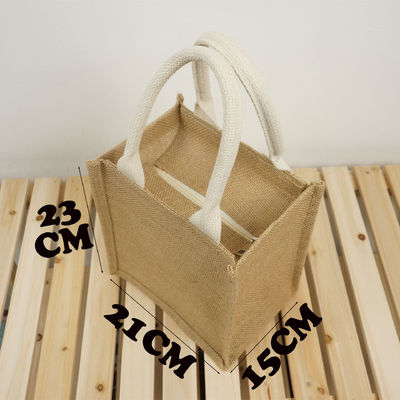 Jute Tote Bag for Wedding Natural Burlap Linen Canvas Shopping Bag