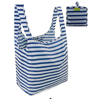 Medium Size Ripstop Reusable Foldable Folding Tote Shopping Bag Customizable Design