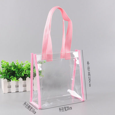 Plastic Tote Shopping Bag Shoulder Pvc Beach Hand Bag With Logo Zipper For Merchandise