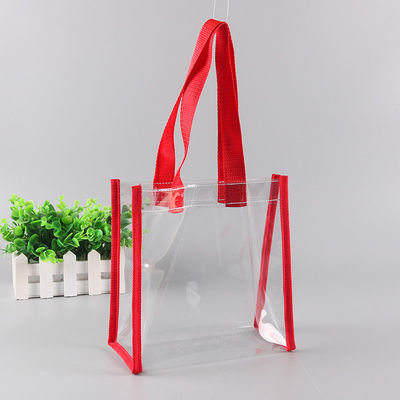 Plastic Tote Shopping Bag Shoulder Pvc Beach Hand Bag With Logo Zipper For Merchandise