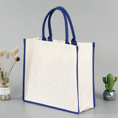 Customized Tote Bag Blank Square Bottom Cotton Canvas Shopping Handbag for Advertising