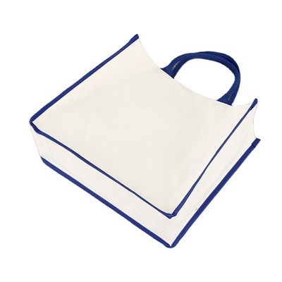 Customized Tote Bag Blank Square Bottom Cotton Canvas Shopping Handbag for Advertising