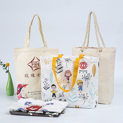Newest Fashionable Print Pattern Custom Handmade Blank Cotton Canvas Tote Bag with Logo