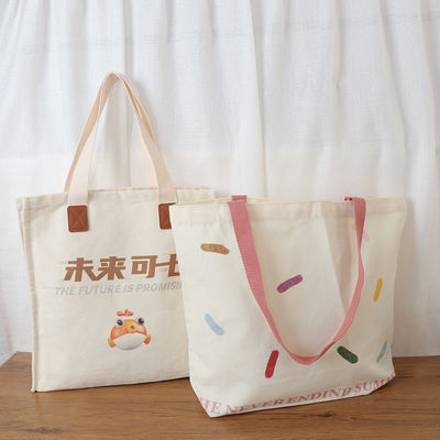 Newest Fashionable Print Pattern Custom Handmade Blank Cotton Canvas Tote Bag with Logo