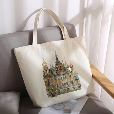 Promotion Custom Shoulder Durable Cotton Canvas Shopping Tote Bag with Large Capacity