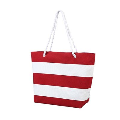 Striped Handheld Canvas Bags Customized Tote Bag Shopping Bags with Logo