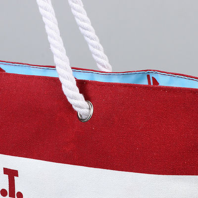 Striped Handheld Canvas Bags Customized Tote Bag Shopping Bags with Logo