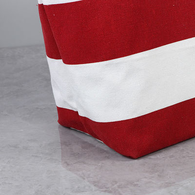 Striped Handheld Canvas Bags Customized Tote Bag Shopping Bags with Logo