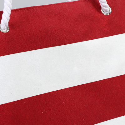 Striped Handheld Canvas Bags Customized Tote Bag Shopping Bags with Logo