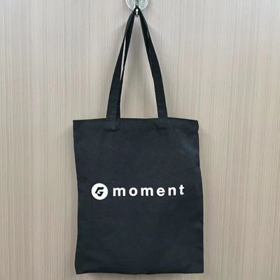 Custom Printed Logo Women's Canvas Cotton Tote Bags with Soft-loop Style and Medium Size