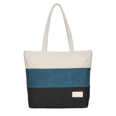Shopping Beach Boat Bottom Shape Top Handle Handbag Striped Tote Bags Eco Friendly Cotton Canvas