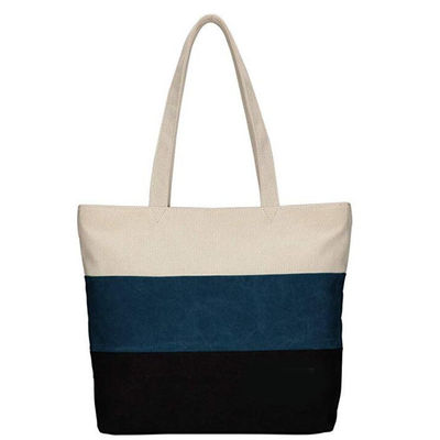 Shopping Beach Boat Bottom Shape Top Handle Handbag Striped Tote Bags Eco Friendly Cotton Canvas