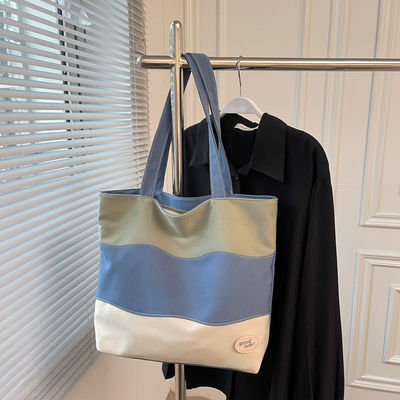 Shopping Beach Boat Bottom Shape Top Handle Handbag Striped Tote Bags Eco Friendly Cotton Canvas