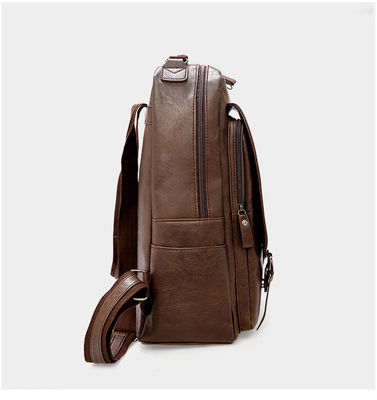 20-37 Litre Capacity Softback Backpack for Men's Leather Business Bag and Schoolbag