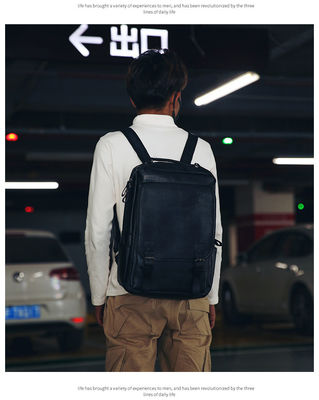 20-37 Litre Capacity Softback Backpack for Men's Leather Business Bag and Schoolbag