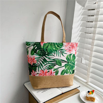 Soft-loop Style 2024 Fashion Printed Logo Personalized Beach Shopping Bag for Women