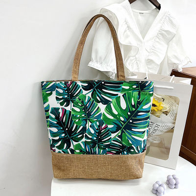 Soft-loop Style 2024 Fashion Printed Logo Personalized Beach Shopping Bag for Women