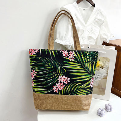 Soft-loop Style 2024 Fashion Printed Logo Personalized Beach Shopping Bag for Women