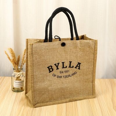 Custom Small Burlap Jute Tote Bag for Shopping Customized Color and OEM/ODM Acceptable