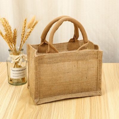 Custom Small Burlap Jute Tote Bag for Shopping Customized Color and OEM/ODM Acceptable