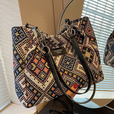 Print Pattern Printed Canvas Shopping Bag Durable Tote Tapestry Bag for Promotion