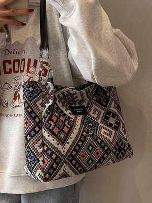 Print Pattern Printed Canvas Shopping Bag Durable Tote Tapestry Bag for Promotion