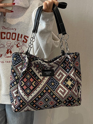 Print Pattern Printed Canvas Shopping Bag Durable Tote Tapestry Bag for Promotion