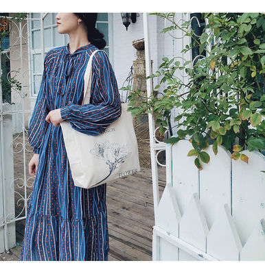 Customized Color Canvas Shopping Bag with and Printed Pattern Customization