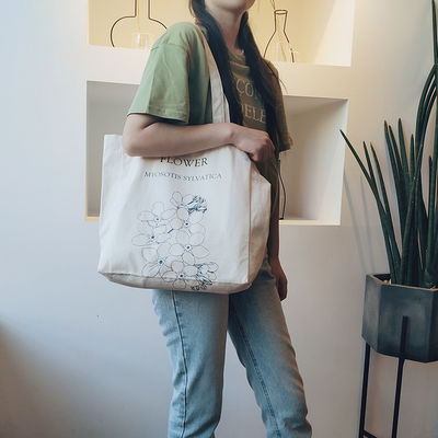 Customized Color Canvas Shopping Bag with and Printed Pattern Customization