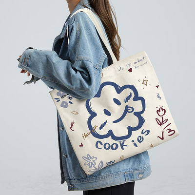 Newest Fashinable Style Customized Logo Cotton Canvas Tote Bag with Zipper Promotion