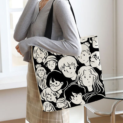 Newest Fashinable Style Customized Logo Cotton Canvas Tote Bag with Zipper Promotion