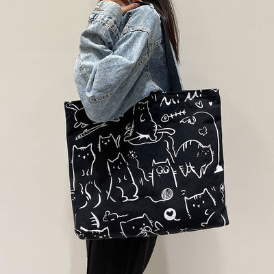 Newest Fashinable Style Customized Logo Cotton Canvas Tote Bag with Zipper Promotion