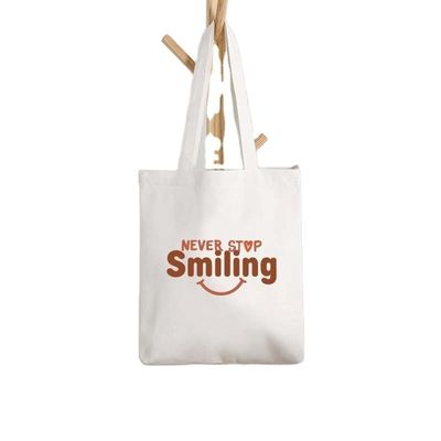 Daily Life Custom Printed Logo Cotton Canvas Tote Bag Foldable Reusable Shopping Bag