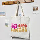 Daily Life Custom Printed Logo Cotton Canvas Tote Bag Foldable Reusable Shopping Bag