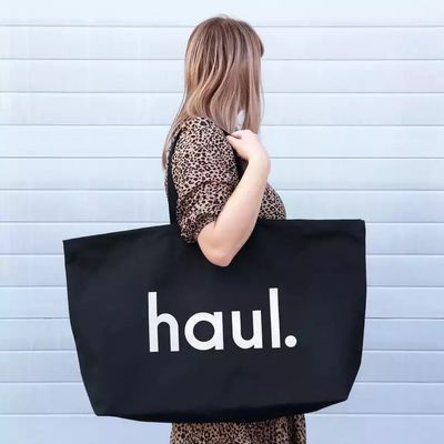 Custom Logo Natural Cotton Shopping Tote Bag for Women's and Shopping