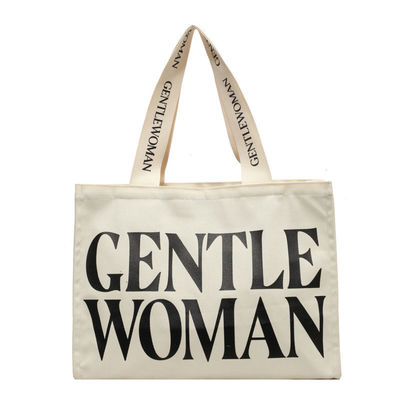 OEM/ODM Acceptable Natural Cotton Heavy Duty Canvas Tote Bag with Pocket and Zipper