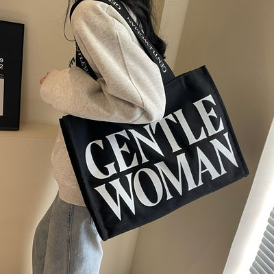 OEM/ODM Acceptable Natural Cotton Heavy Duty Canvas Tote Bag with Pocket and Zipper