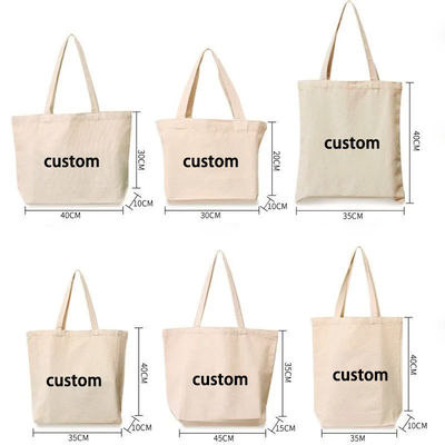 Newest Fashinable Custom Logo Eco Friendly Canvas Tote Bag with Zipper and Pocket