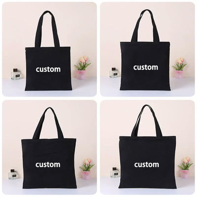 Newest Fashinable Custom Logo Eco Friendly Canvas Tote Bag with Zipper and Pocket
