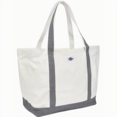 Newest Fashinable Custom Logo Eco Friendly Canvas Tote Bag with Zipper and Pocket