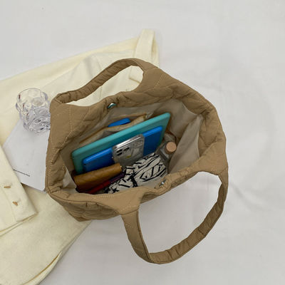 Reusable Gifts Winter Quilted Puffy Puffer Tote Bag for Women Custom Logo Printed