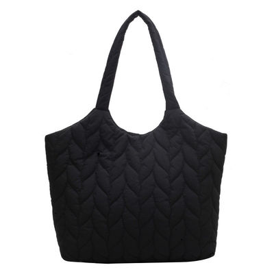 Reusable Gifts Winter Quilted Puffy Puffer Tote Bag for Women Custom Logo Printed