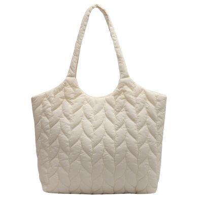 Reusable Gifts Winter Quilted Puffy Puffer Tote Bag for Women Custom Logo Printed