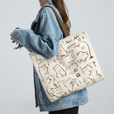 Medium Canvas Tote Bag Made of Organic Cotton Linen for Sustainable Shopping Solutions