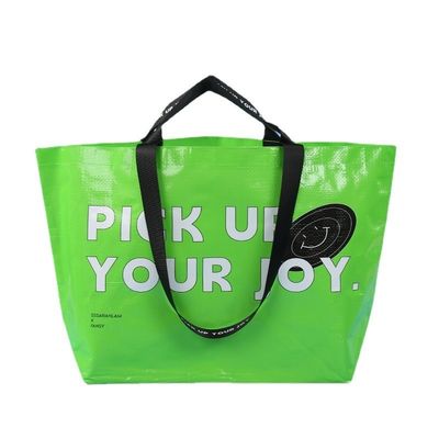 Gifts All Seasons Foldable Laminated PP Woven Tote Bag with Custom Logo Printing Services